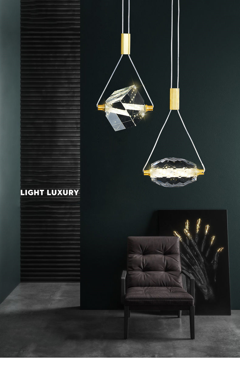 Myth Angel Square Crystal Long Raindrop Foyer Chandelier