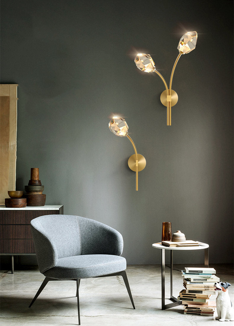 Crystal Diamond Torch Wall Sconce