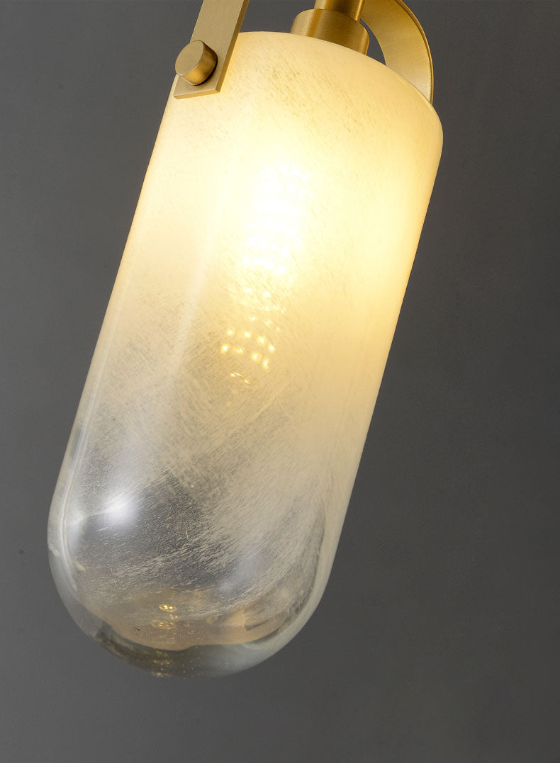 Modern Brass Cylinder Chandelier