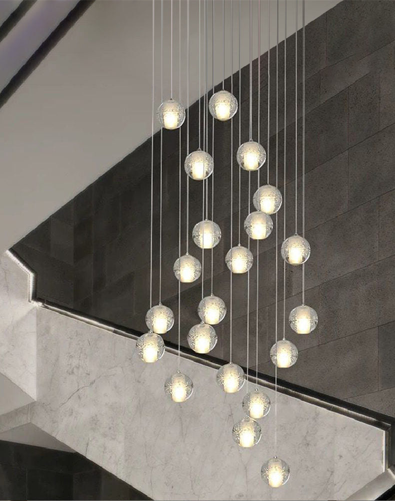 Spiral Multi-Light Crystal Bubble Chandelier For Large & Small House Lobby