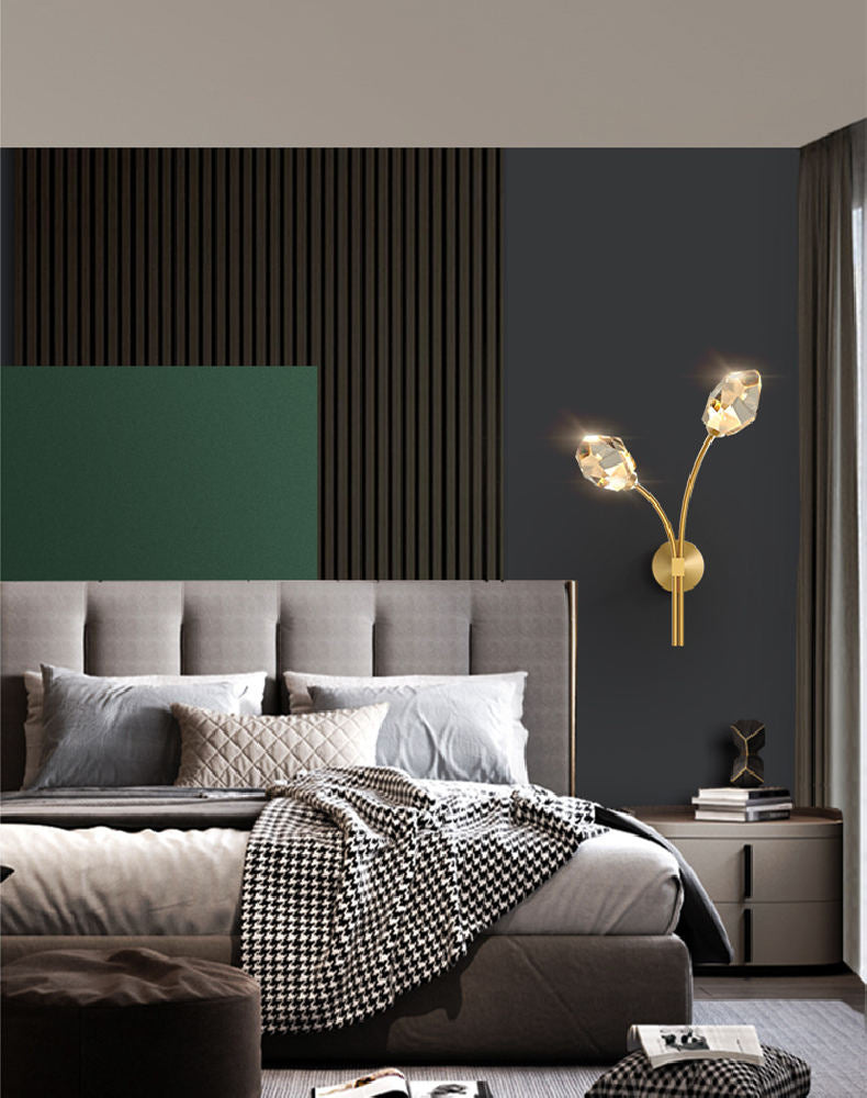 Crystal Diamond Torch Wall Sconce