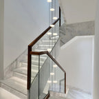 White Bloom Void Chandelier For Double Height