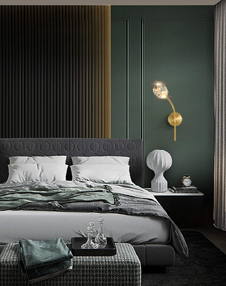 Crystal Diamond Torch Wall Sconce