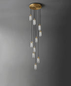 Modern Brass Cylinder Chandelier
