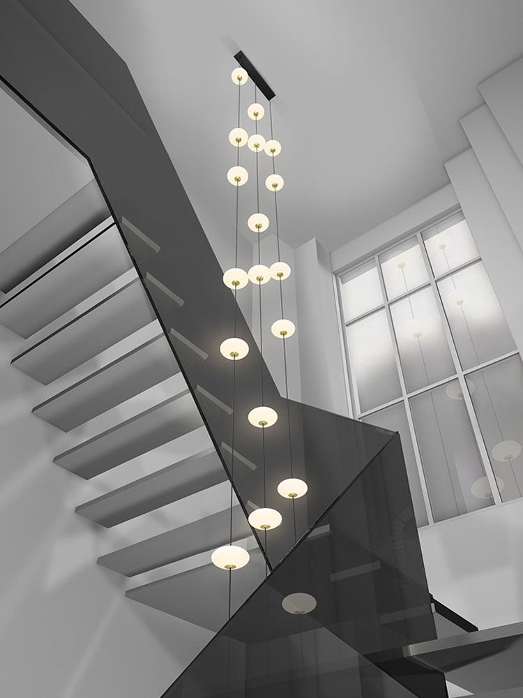 White Bloom Void Chandelier For Double Height