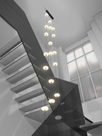 White Bloom Void Chandelier For Double Height