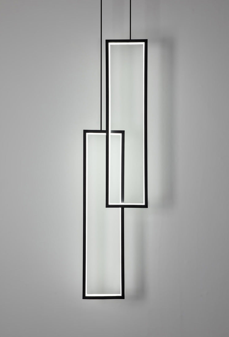 Modern Minimalist Rectangular Led Staircase Chandelier