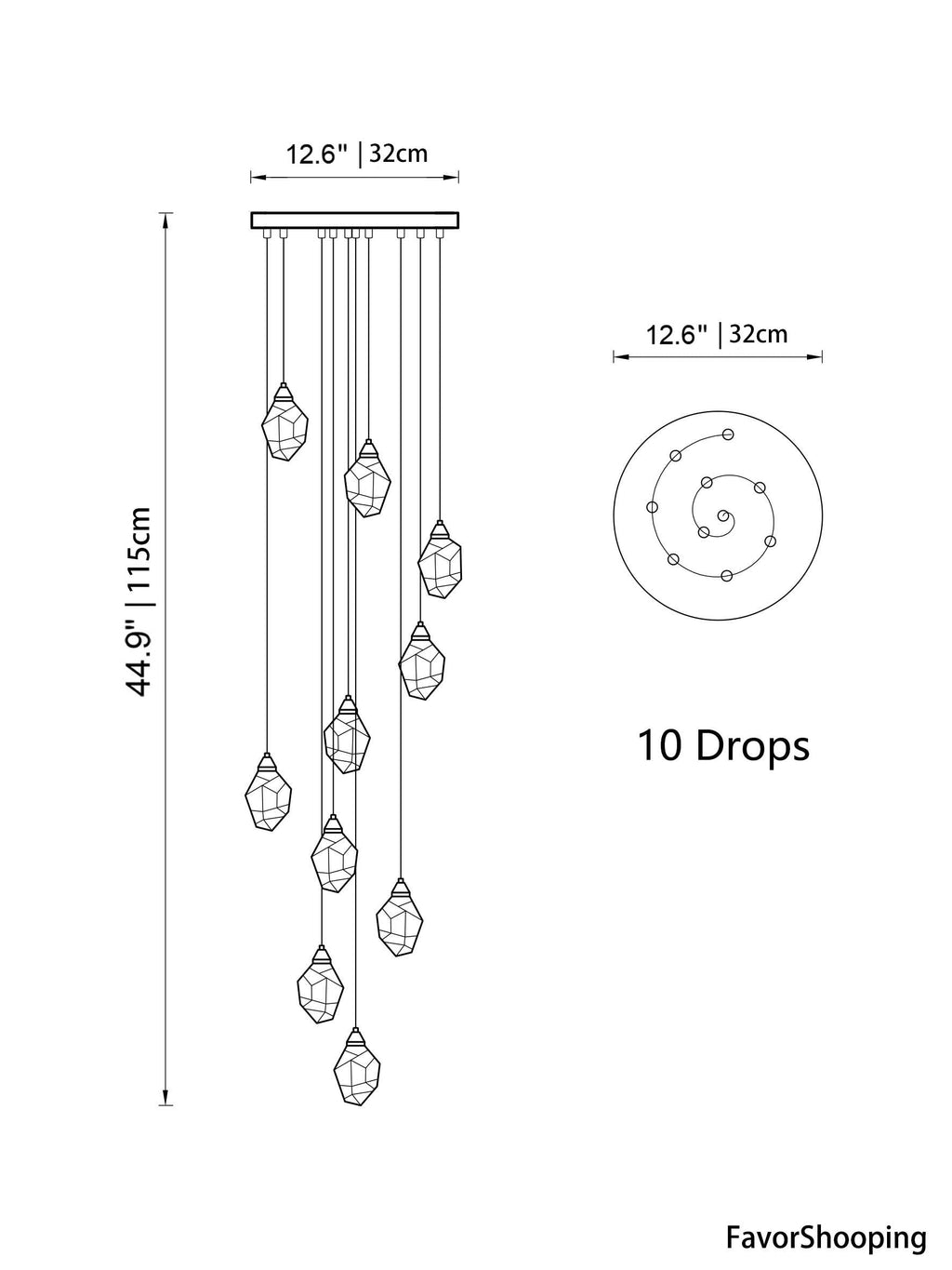 Luxury Raindrop Diamond Crystal Staircase Chandelier - Home Innovation Design