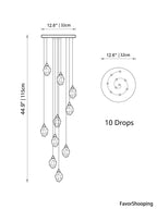 Luxury Raindrop Diamond Crystal Staircase Chandelier - Home Innovation Design