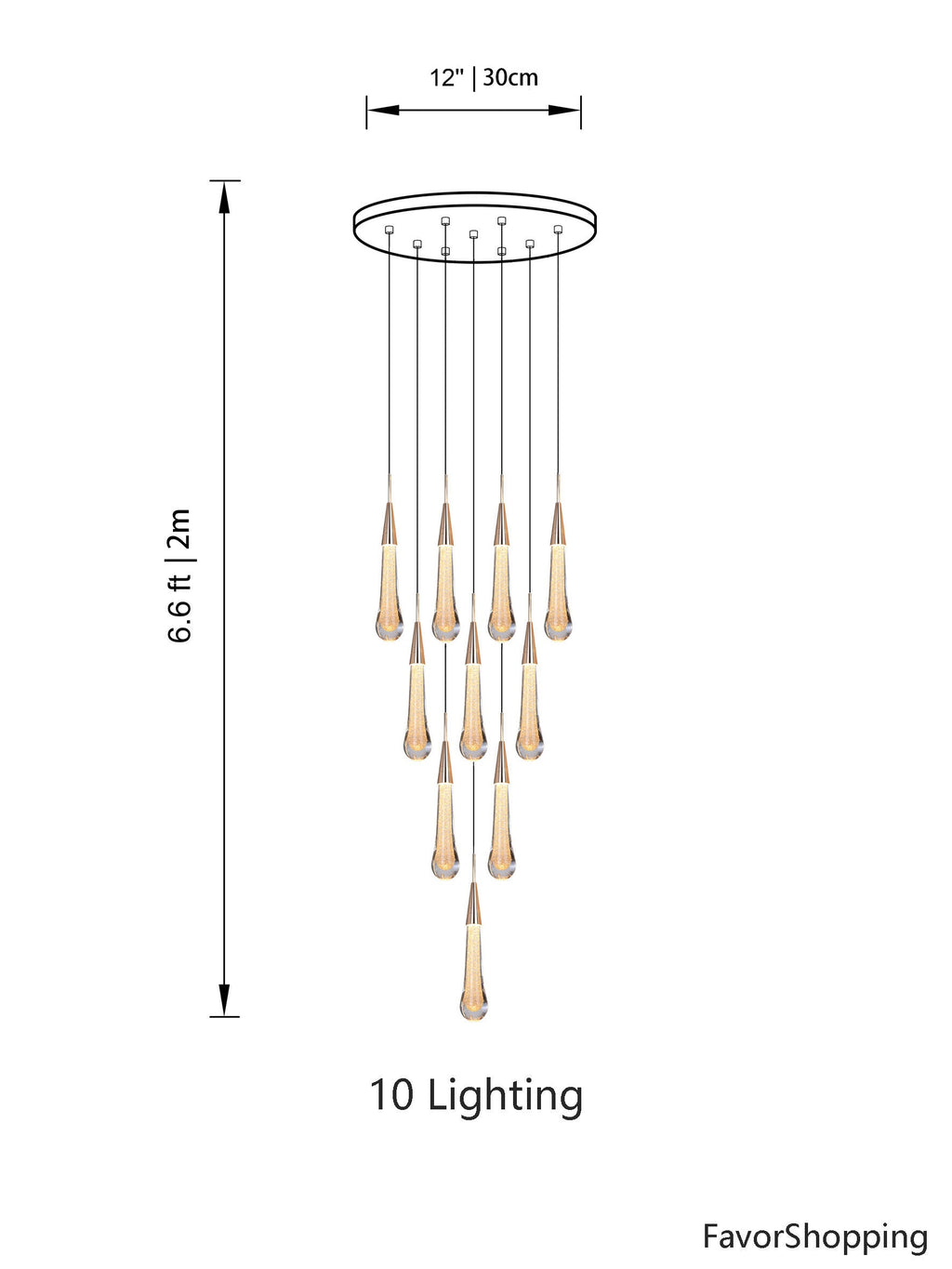 Spiral Raindrop Crystal Pendant Light For Foyer And Entryway