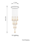 Spiral Raindrop Crystal Pendant Light For Foyer And Entryway