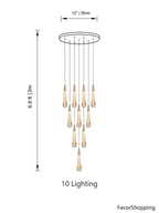 Spiral Raindrop Crystal Pendant Light For Foyer And Entryway
