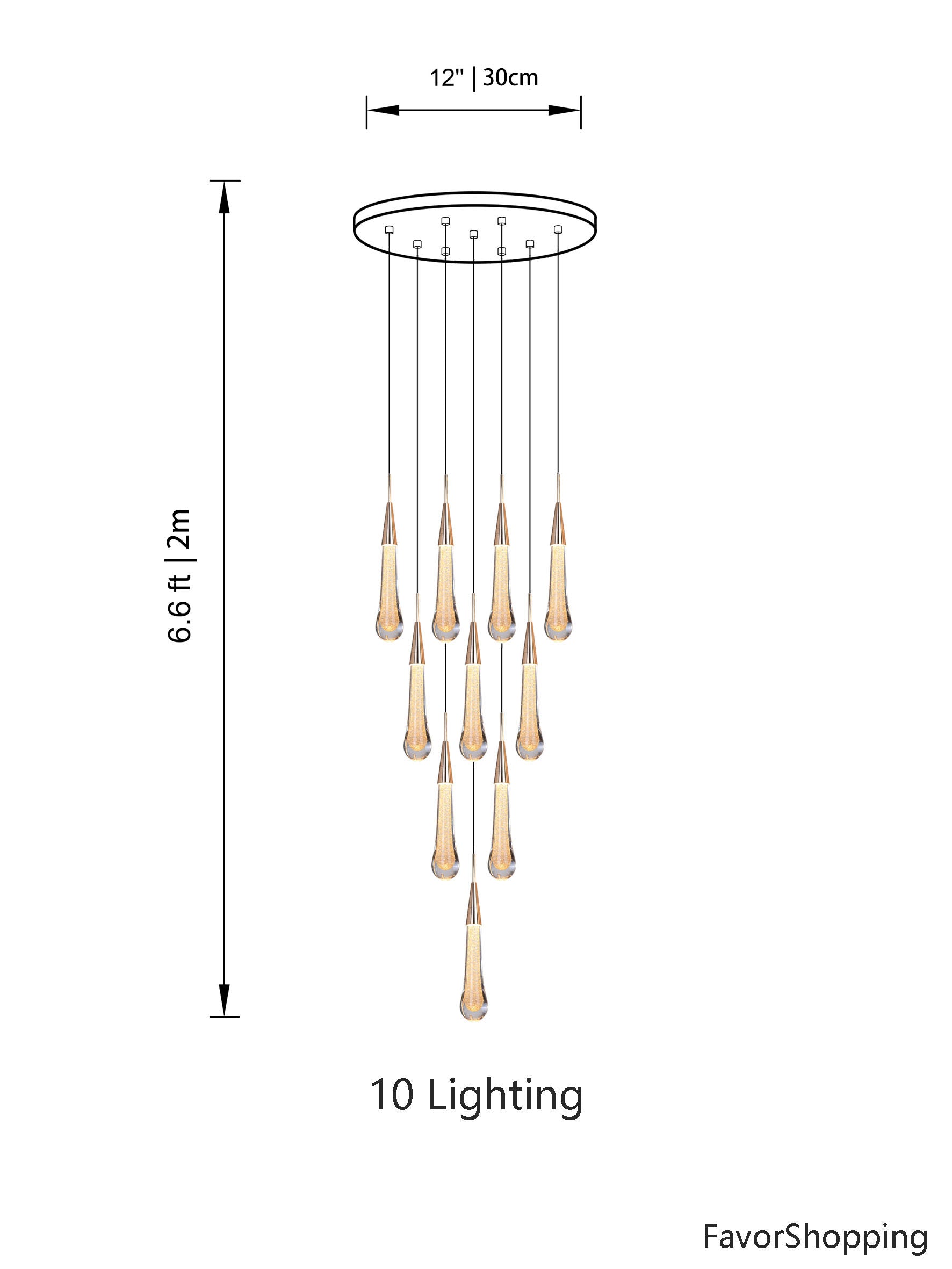 Spiral Raindrop Crystal Pendant Light For Foyer And Entryway