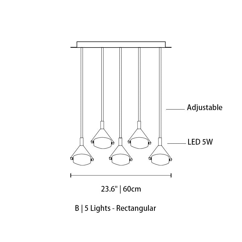 Myth Angel Square Crystal Long Raindrop Foyer Chandelier