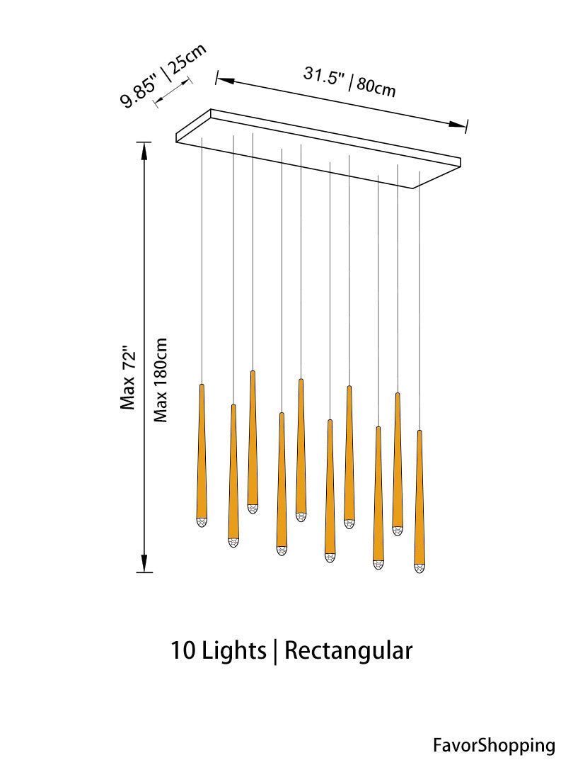 Brass Round Multi-Light Cascading Chandelier for Hallway and Large Entryway