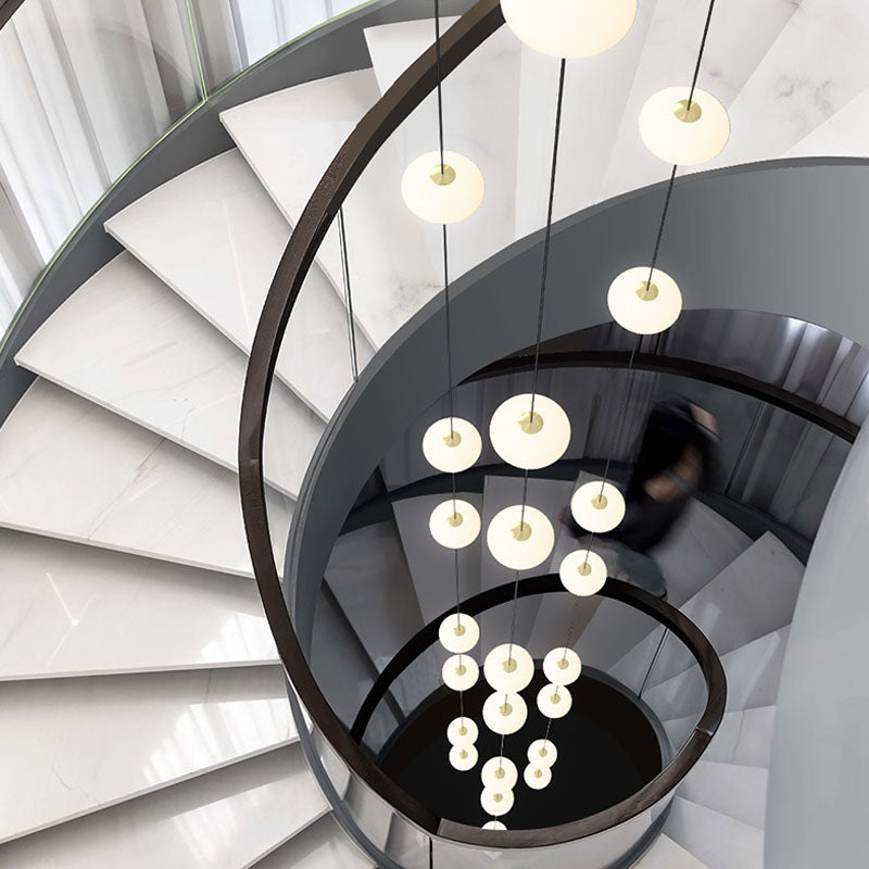 White Bloom Void Chandelier For Double Height