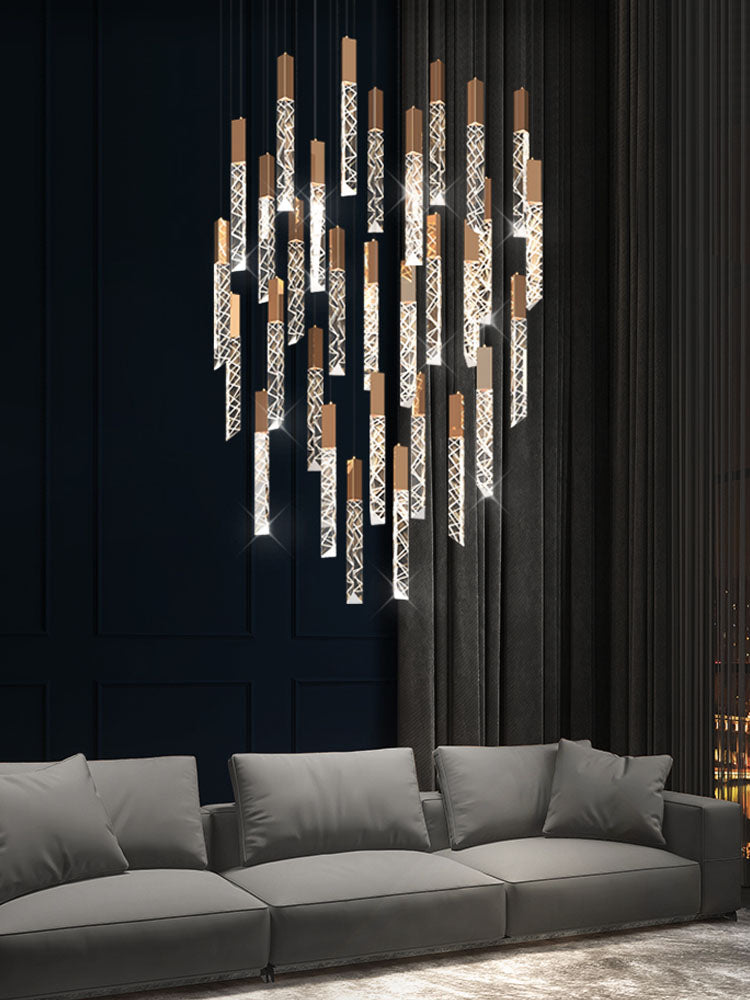 Icicle Crystal Cluster Modern Chandeliers For Foyer