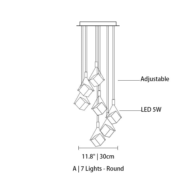 Myth Angel Square Crystal Long Raindrop Foyer Chandelier