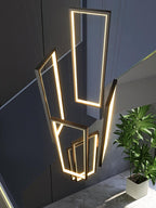 Modern Minimalist Rectangular Led Staircase Chandelier
