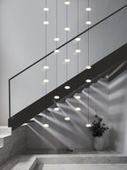 White Bloom Void Chandelier For Double Height