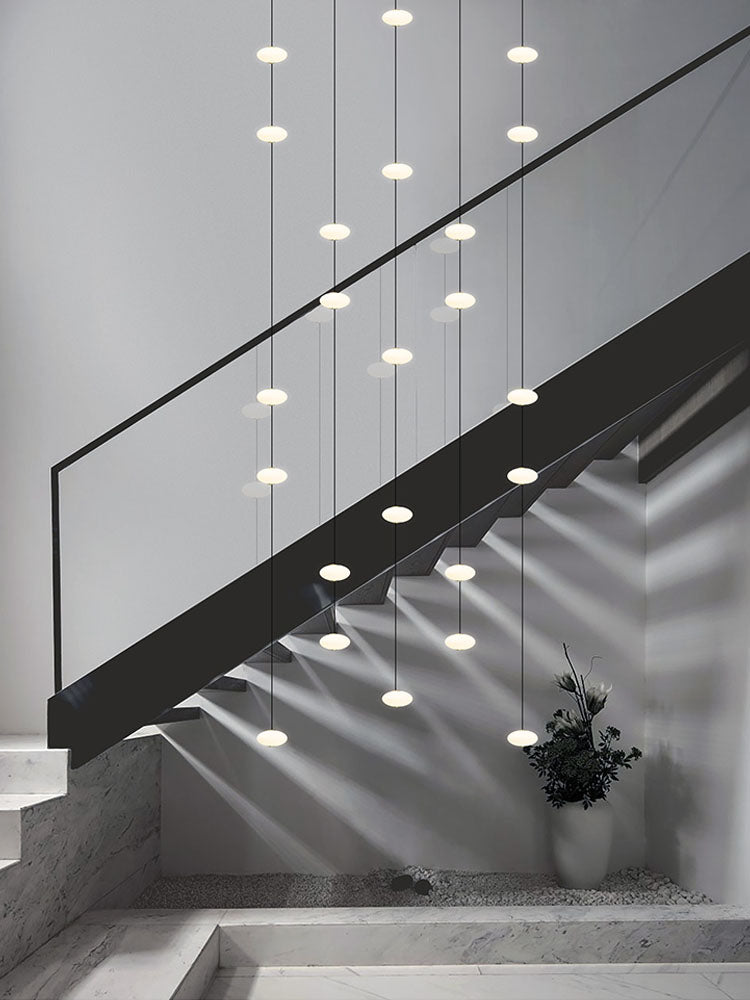 White Bloom Void Chandelier For Double Height