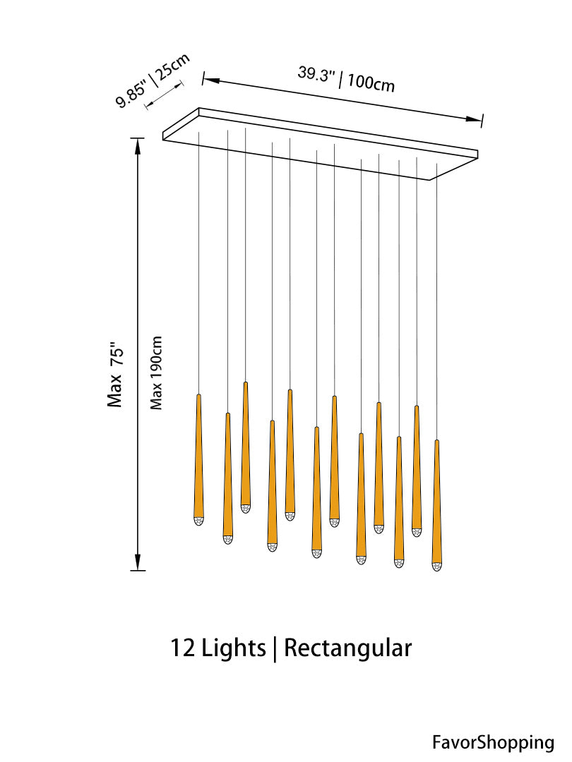 Brass Round Multi-Light Cascading Chandelier for Hallway and Large Entryway