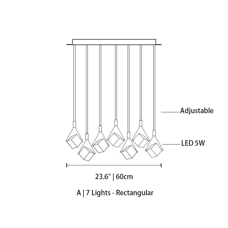 Myth Angel Square Crystal Long Raindrop Foyer Chandelier