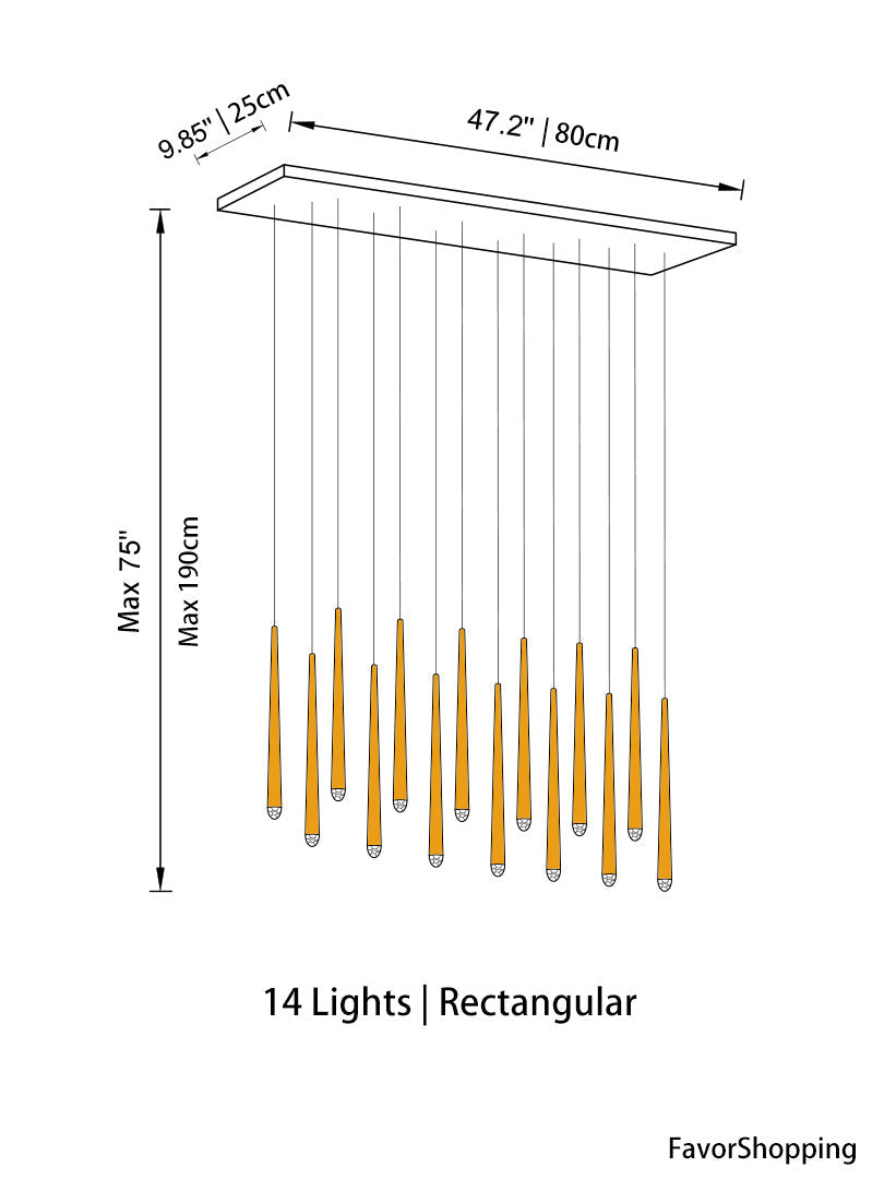 Brass Round Multi-Light Cascading Chandelier for Hallway and Large Entryway