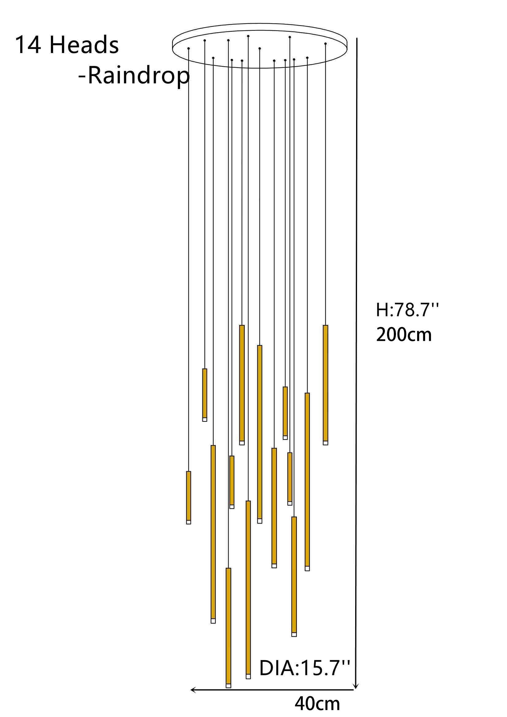 Cluster Tube Contemporary Chandelier for High Ceiling Stairwell Foyer and Lobby