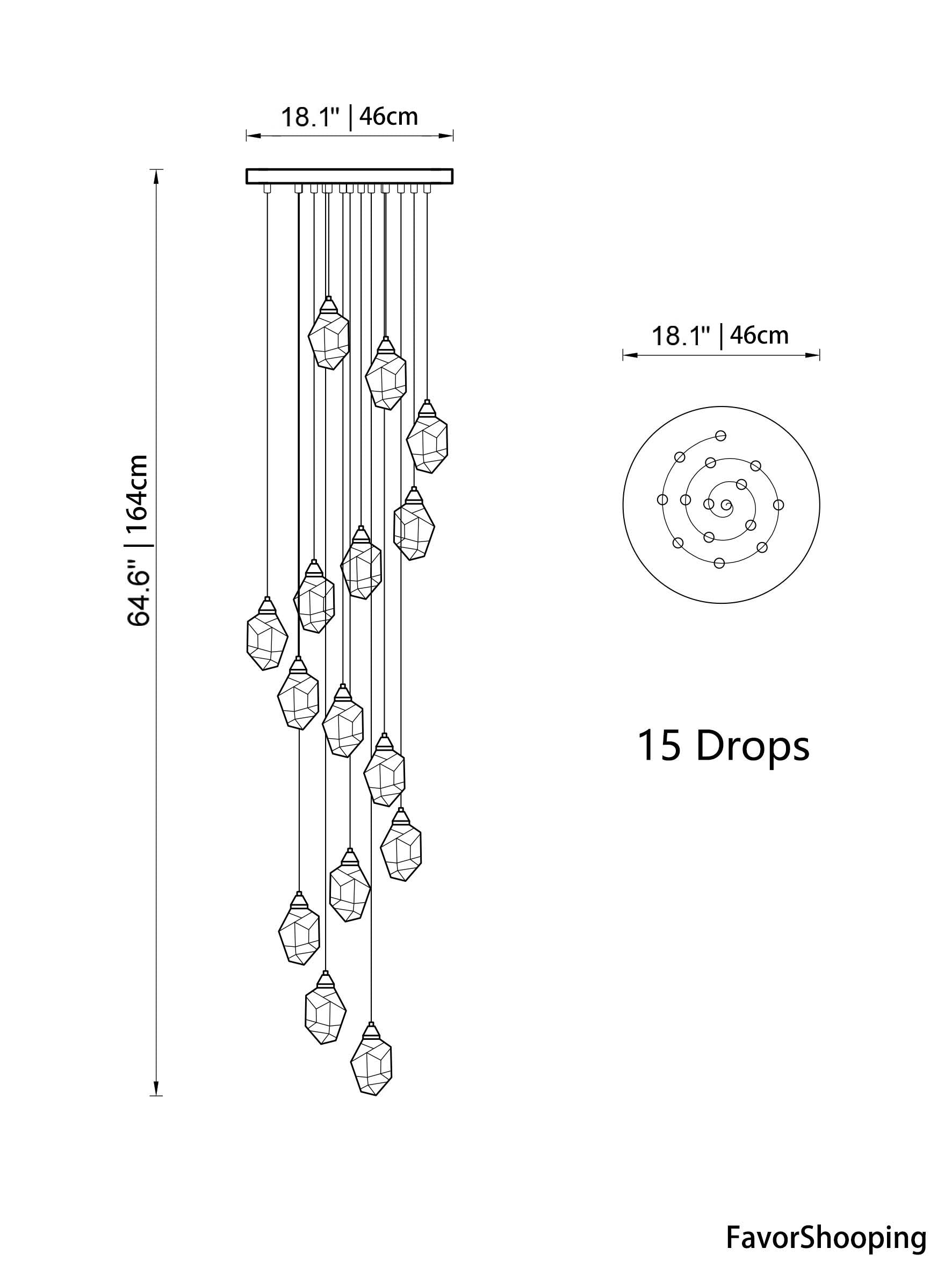 Luxury Raindrop Diamond Crystal Staircase Chandelier - Home Innovation Design