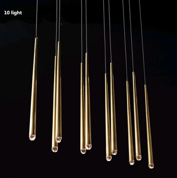 Brass Round Multi-Light Cascading Chandelier for Hallway and Large Entryway