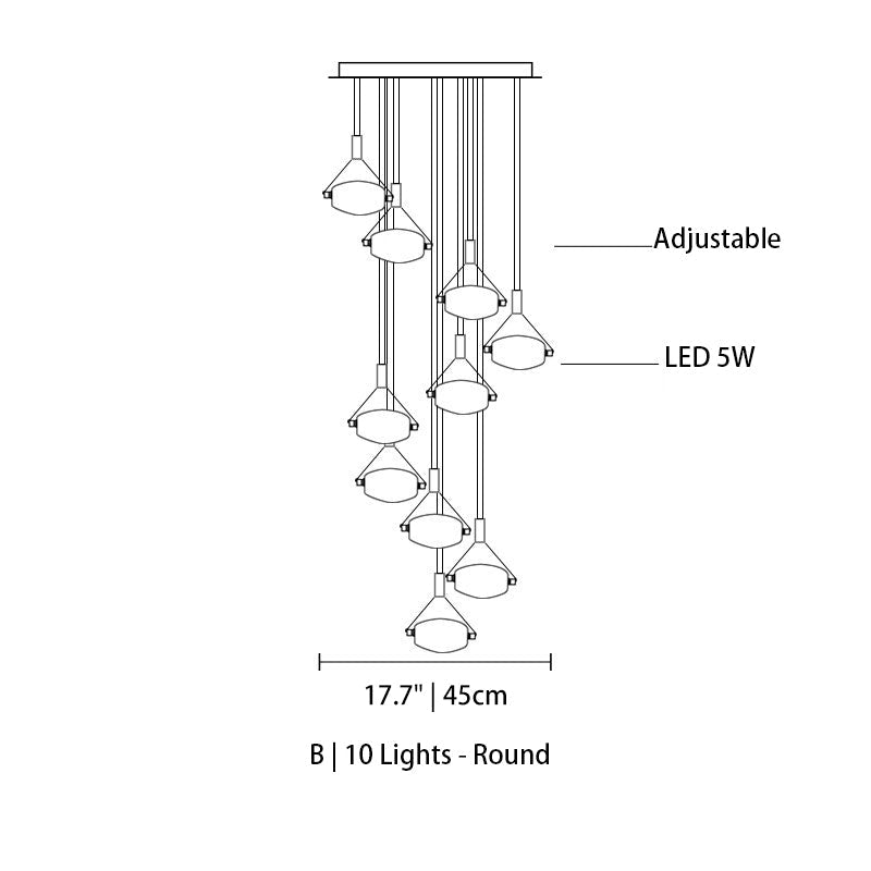 Myth Angel Square Crystal Long Raindrop Foyer Chandelier