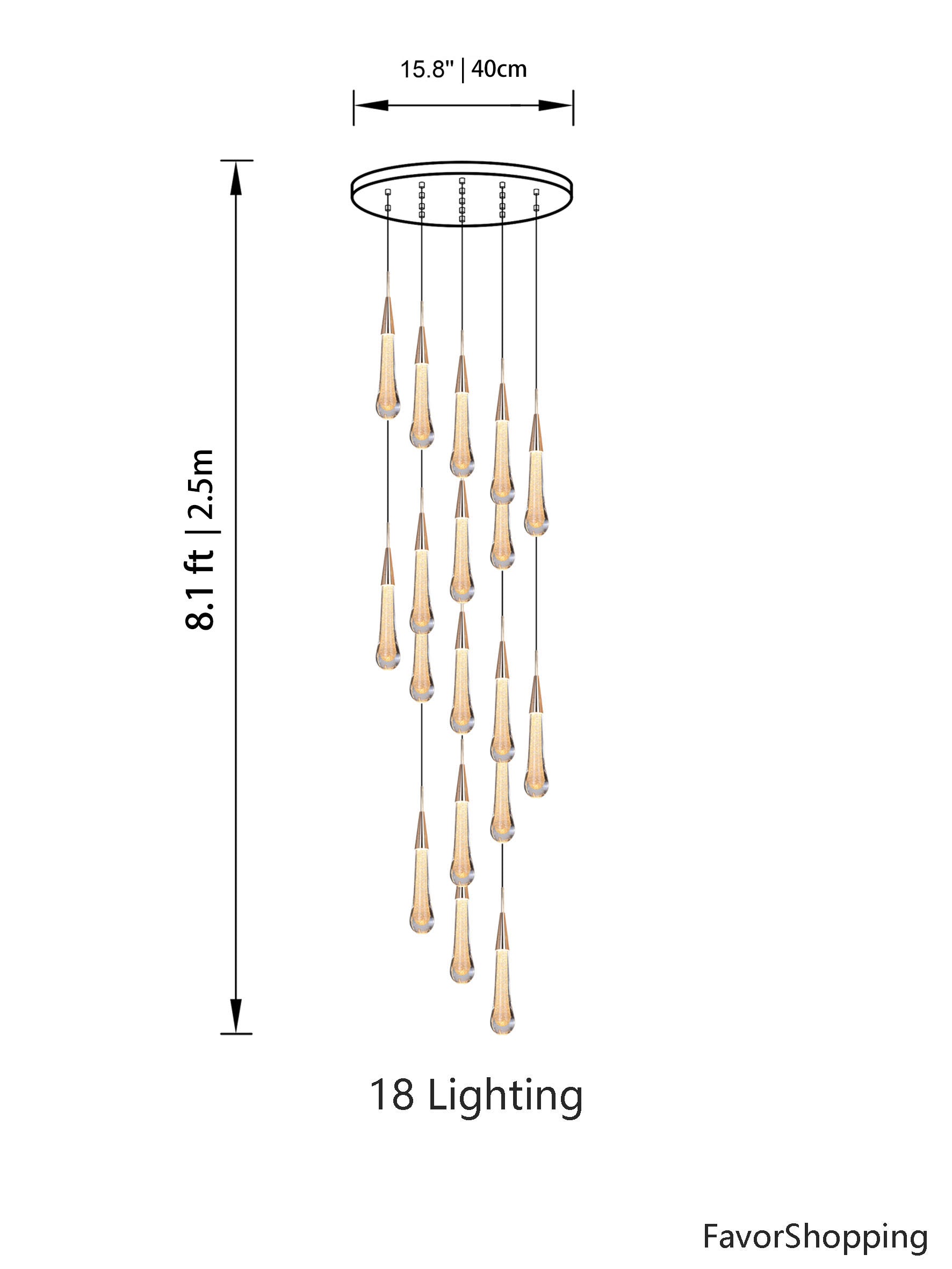 Spiral Raindrop Crystal Pendant Light For Foyer And Entryway