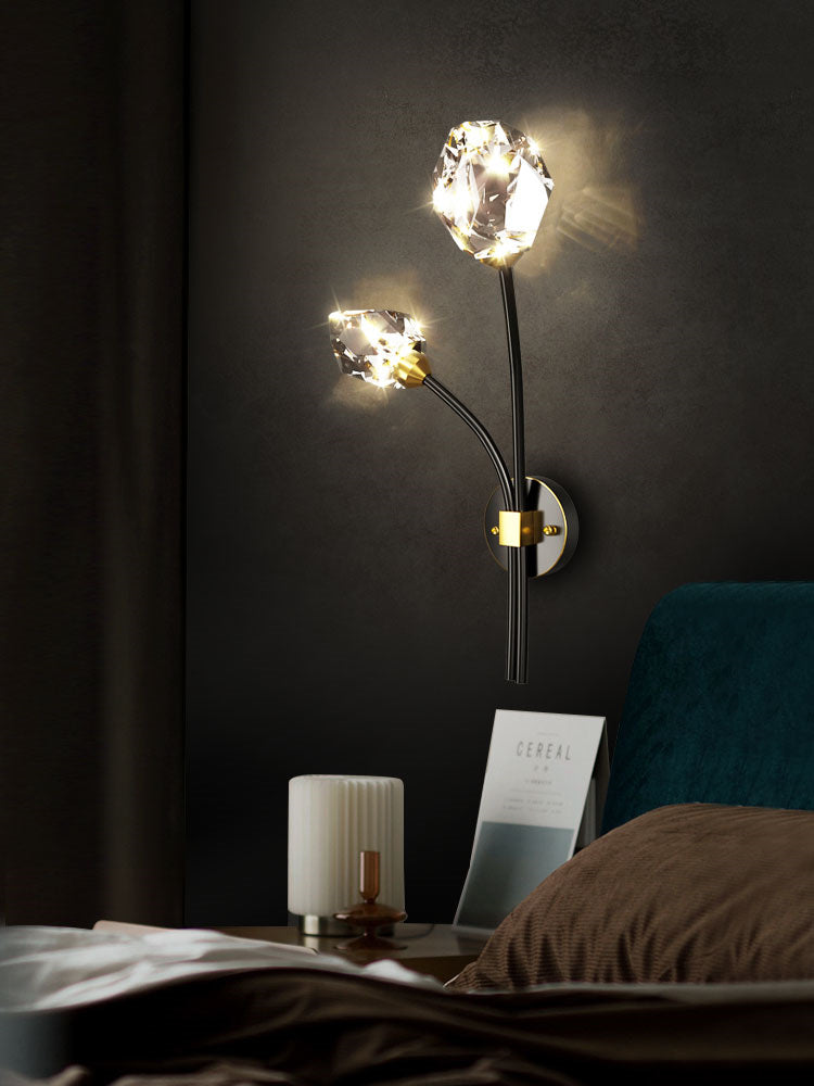 Crystal Diamond Torch Wall Sconce