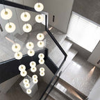 White Bloom Void Chandelier For Double Height
