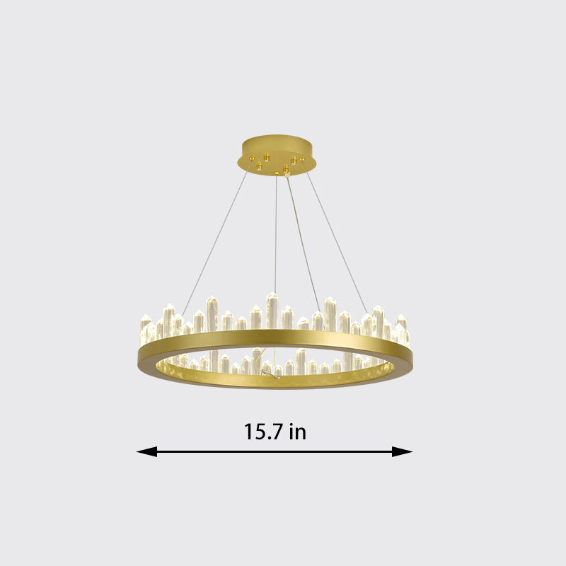 Round Crystal Polygonal Chandelier