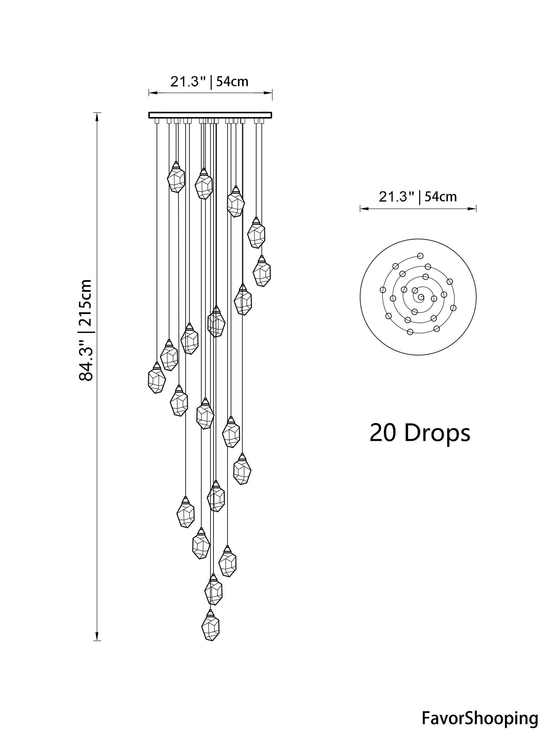 Luxury Raindrop Diamond Crystal Staircase Chandelier - Home Innovation Design