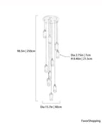 Modern Brass Cylinder Chandelier