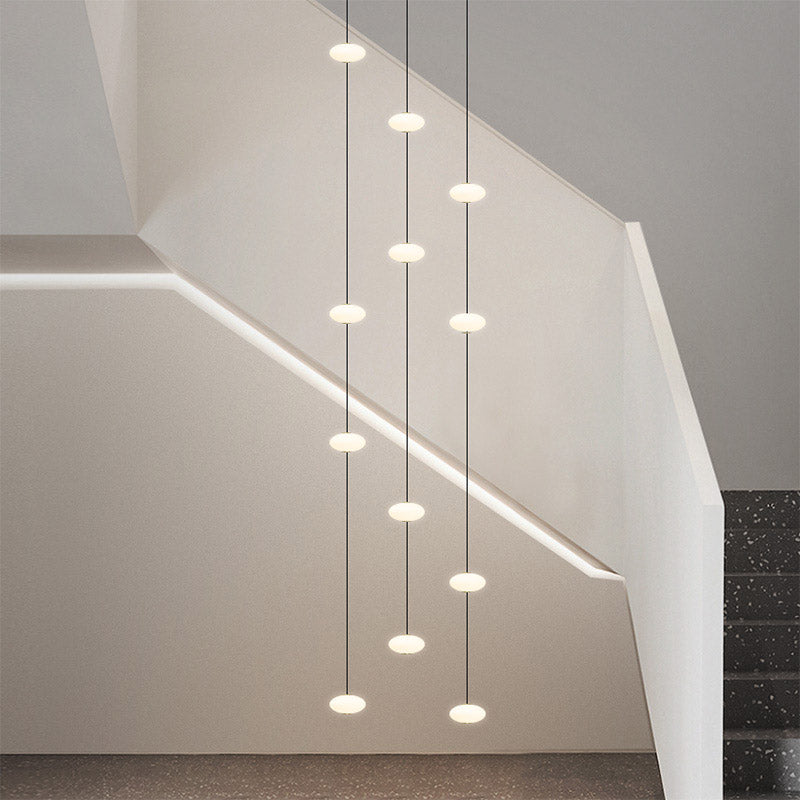White Bloom Void Chandelier For Double Height