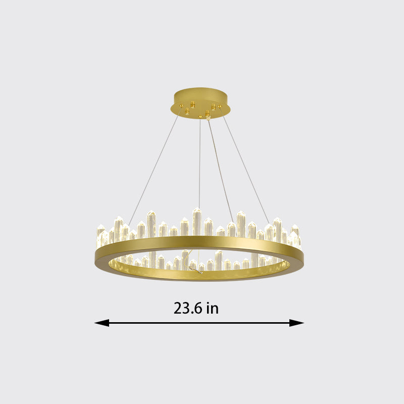 Round Crystal Polygonal Chandelier