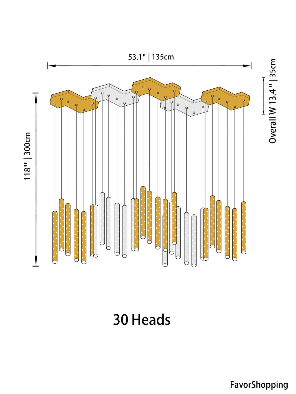 Romantic Long Drop Starlight Cylindrical Chandelier