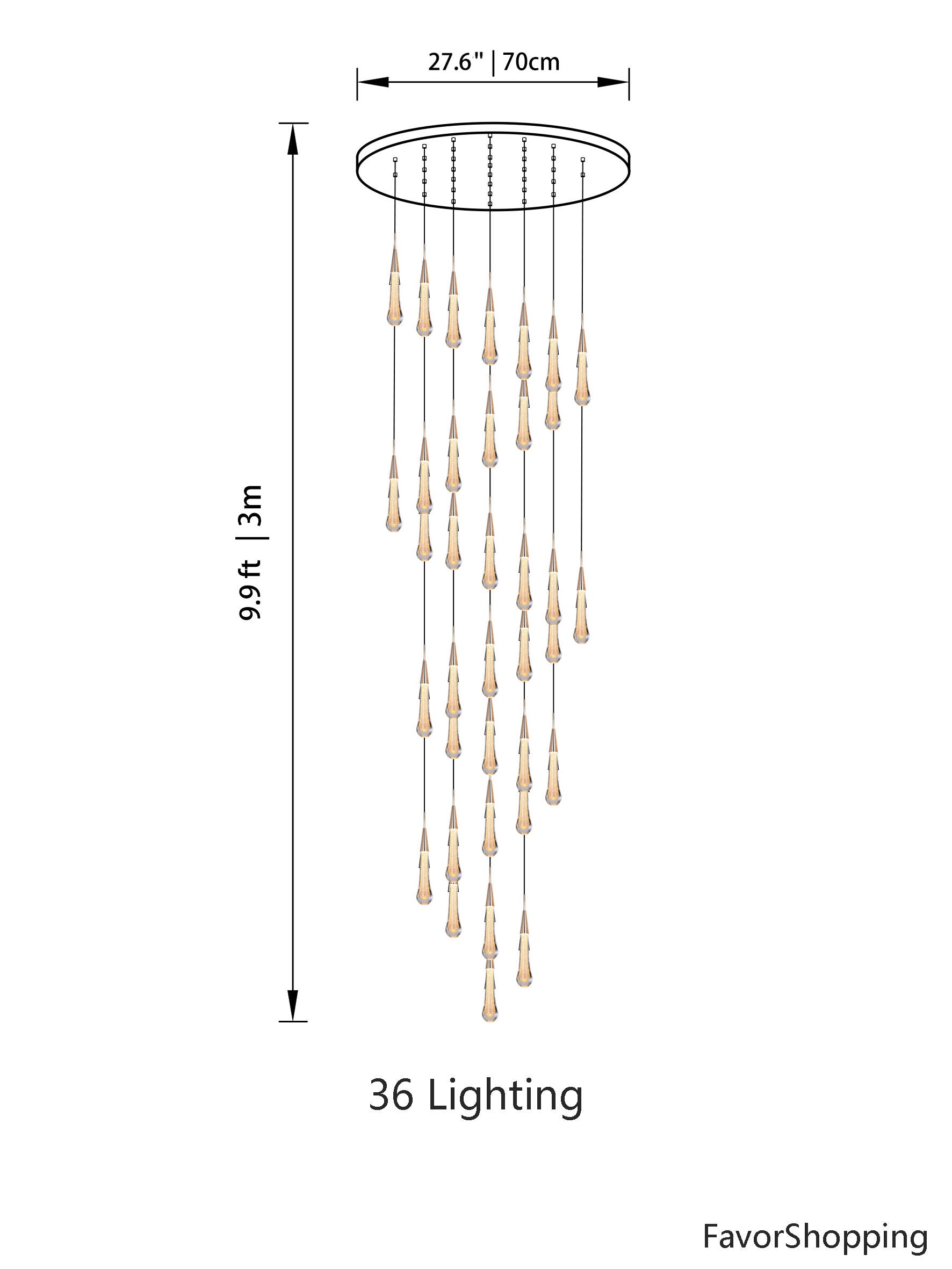 Spiral Raindrop Crystal Pendant Light For Foyer And Entryway