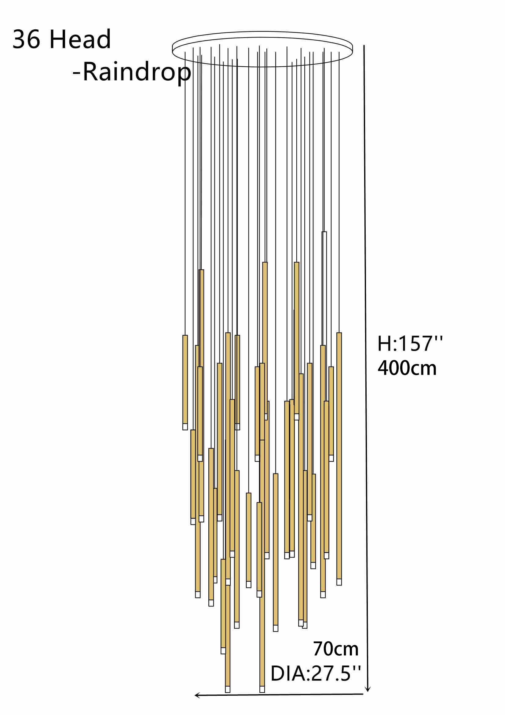 Cluster Tube Contemporary Chandelier for High Ceiling Stairwell Foyer and Lobby