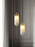 Modern Brass Cylinder Chandelier