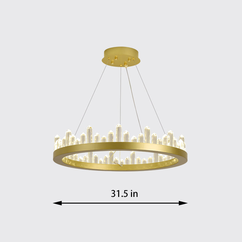 Round Crystal Polygonal Chandelier