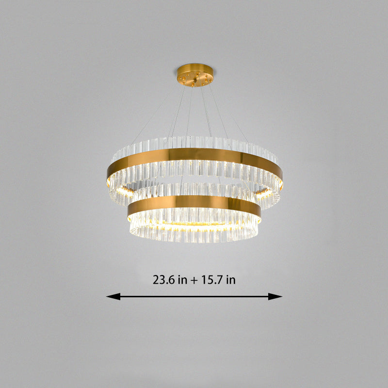 Circle Ring Luxury Crystal Flush Mount Ceiling Light Living Room