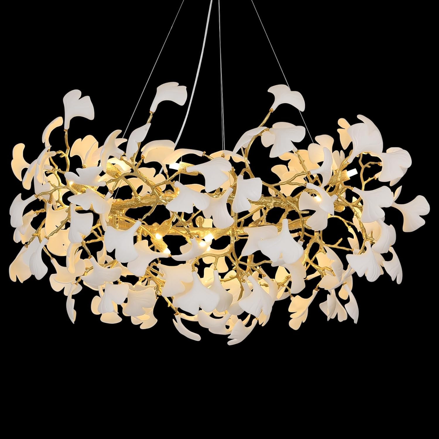 Art Design Creative Ceramic Mangolia Ring/Linear Chandelier for Bedroom/Living Room/Dining Room/Kitchen Island