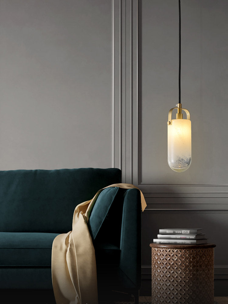 Modern Brass Cylinder Chandelier