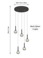 Modern Glass Bubble Chandelier Light For Spiral Staircase And Split-Level Home
