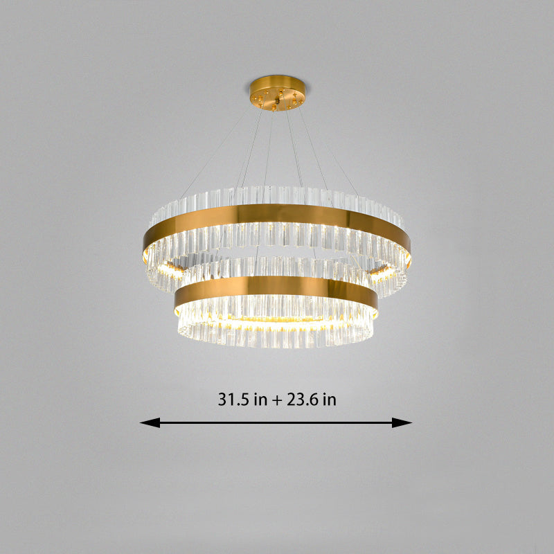 Circle Ring Luxury Crystal Flush Mount Ceiling Light Living Room